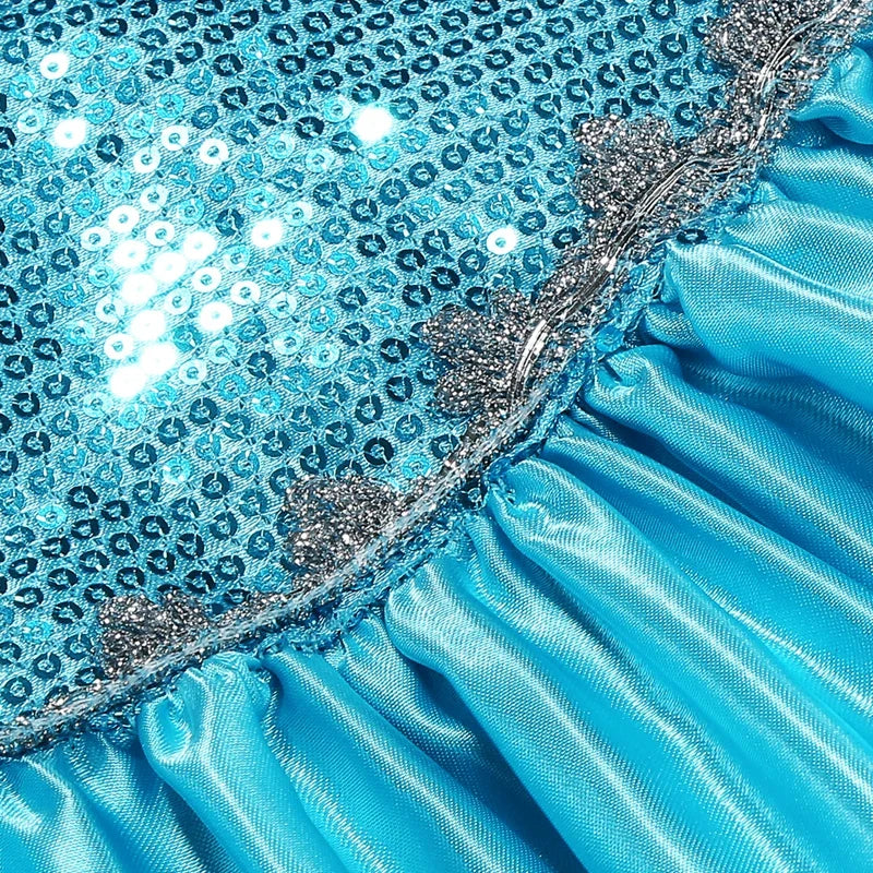 Girls Elsa Princess Dress for Long Sleeve Kids Birthday Cosplay Frozen Costume Fancy 2025 Carnival Dress Up Party Costume