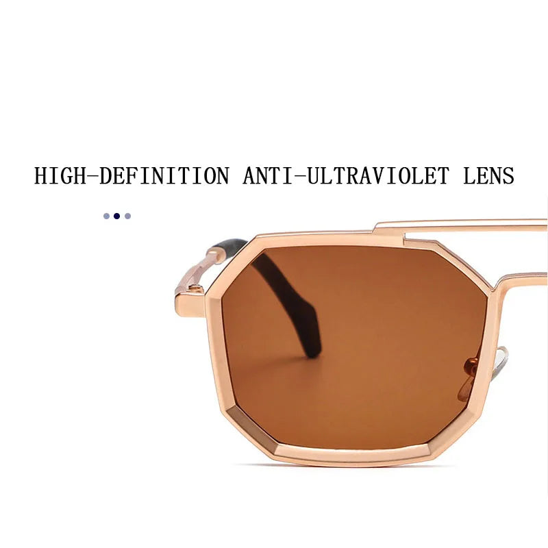 Blue Square Sunglasses For Men Retro Metal Steampunk Sunglasses Women Vintage Fashion Glasses Gafas De Sol Hombre Zonnebril Sun