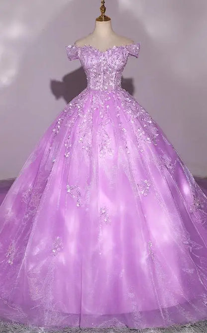 Shiny Party Dresses 15 Quinceanera Dresses Ball Gown Elegant Off Shoulder 15 Year Old Dress Customized Prom Gown Plus Size