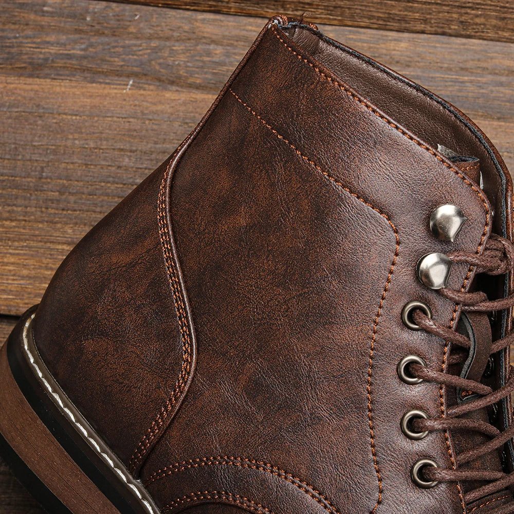 Classical Men Boots 2025 Fashion Comfortable Spring Leather Ankle Boots
