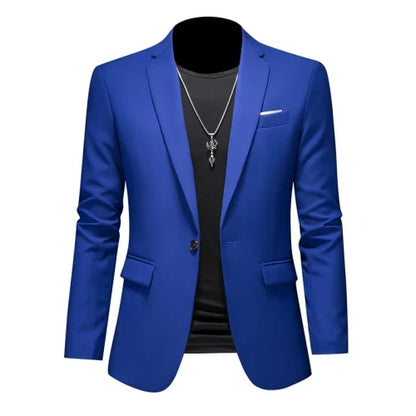 Plus Size 6XL-M Fashion Mens Solid Color Suit Jacket High Quality Business Slim Fit Casual Blazers Formal Social Wedding Tuxedo