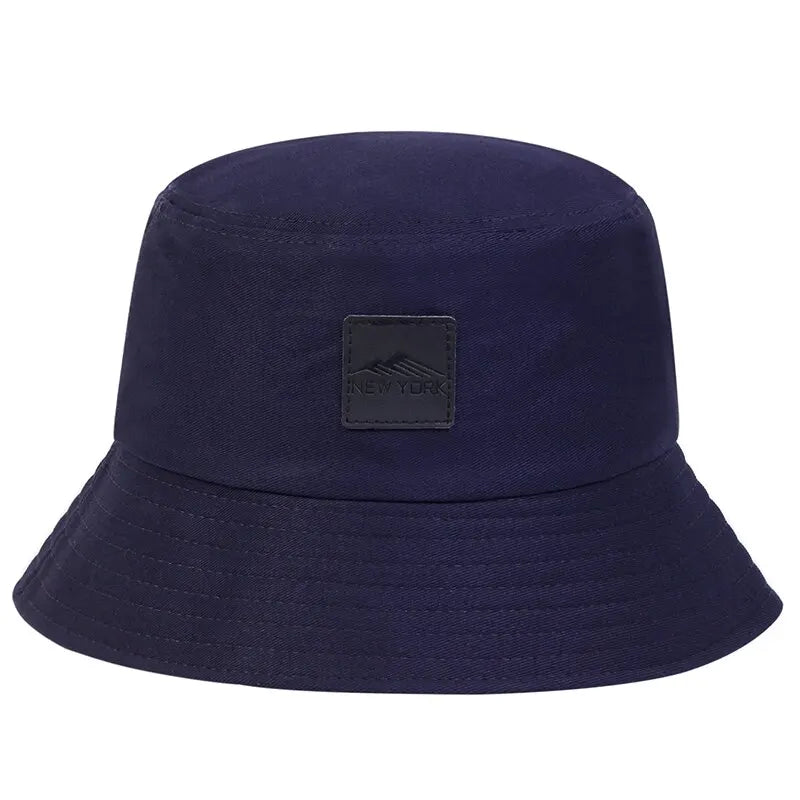 Unisex New York Leather Label Personality Bucket Hats Fishermen Caps Outdoor Casual Cap Sunscreen Hat