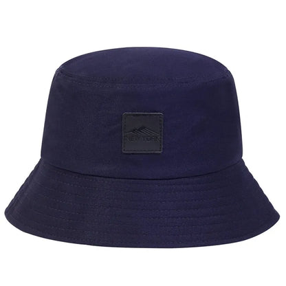 Unisex New York Leather Label Personality Bucket Hats Fishermen Caps Outdoor Casual Cap Sunscreen Hat