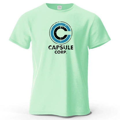 S-4XL Capsule Corp 100% Cotton Funny Printing Japan Anime Men T Shirt Tee Summer Streetwear Tops Fashion Brand Tshirt Clothing