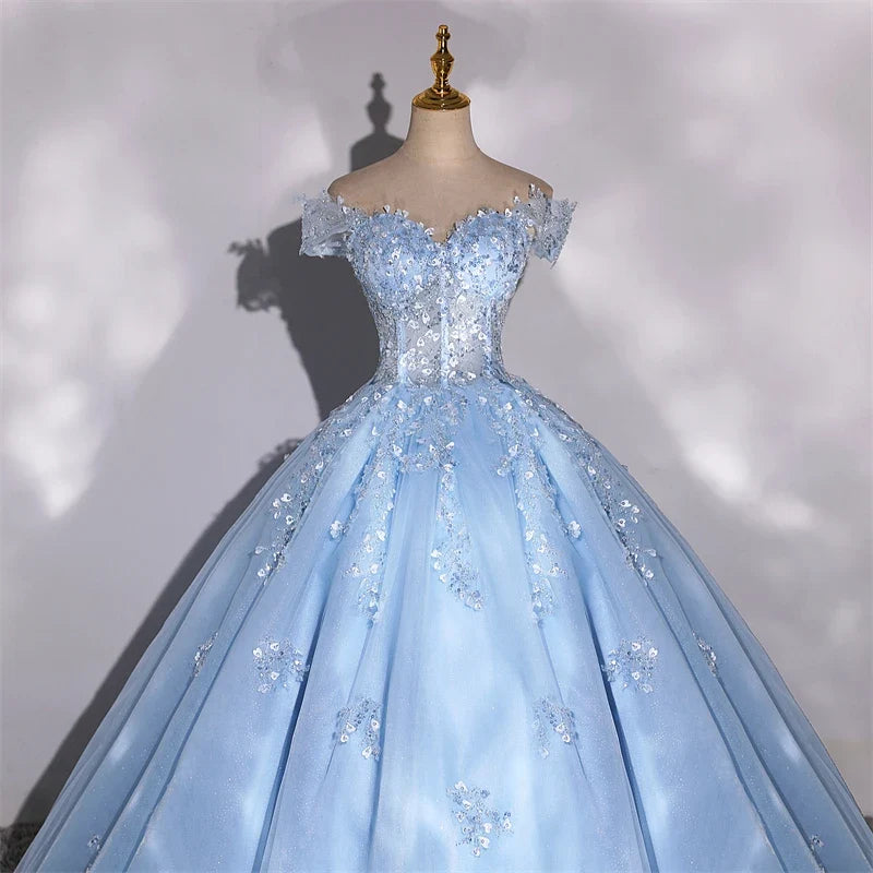 Shiny Party Dresses 15 Quinceanera Dresses Ball Gown Elegant Off Shoulder 15 Year Old Dress Customized Prom Gown Plus Size