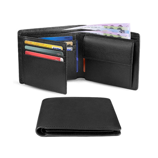 Portefeuille Homme Slim RFID Bloquant avec Porte-Monnaie 2 Compartiments Billets 10 Porte-Cartes de Crédit Portefeuille pour Homme