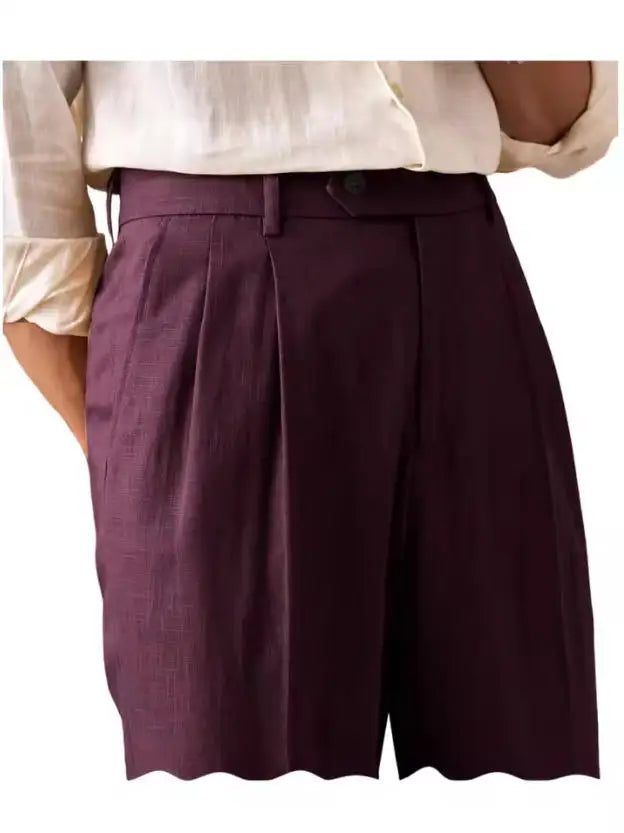 Premium Men's Pants Pleated Wide-Leg Dress Chinos Business Daily Office Versatile Formal Casual Trousers Banquet Wedding Summer