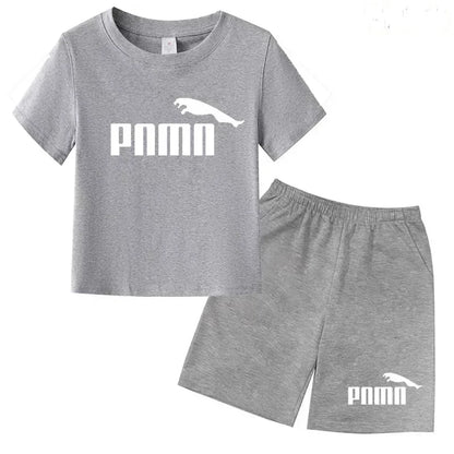 Des vêtements esthétiques pour les enfants de 3 à 12 ans, T-shirt imprimé avec des lettres, blouse à manches courtes et pantalon