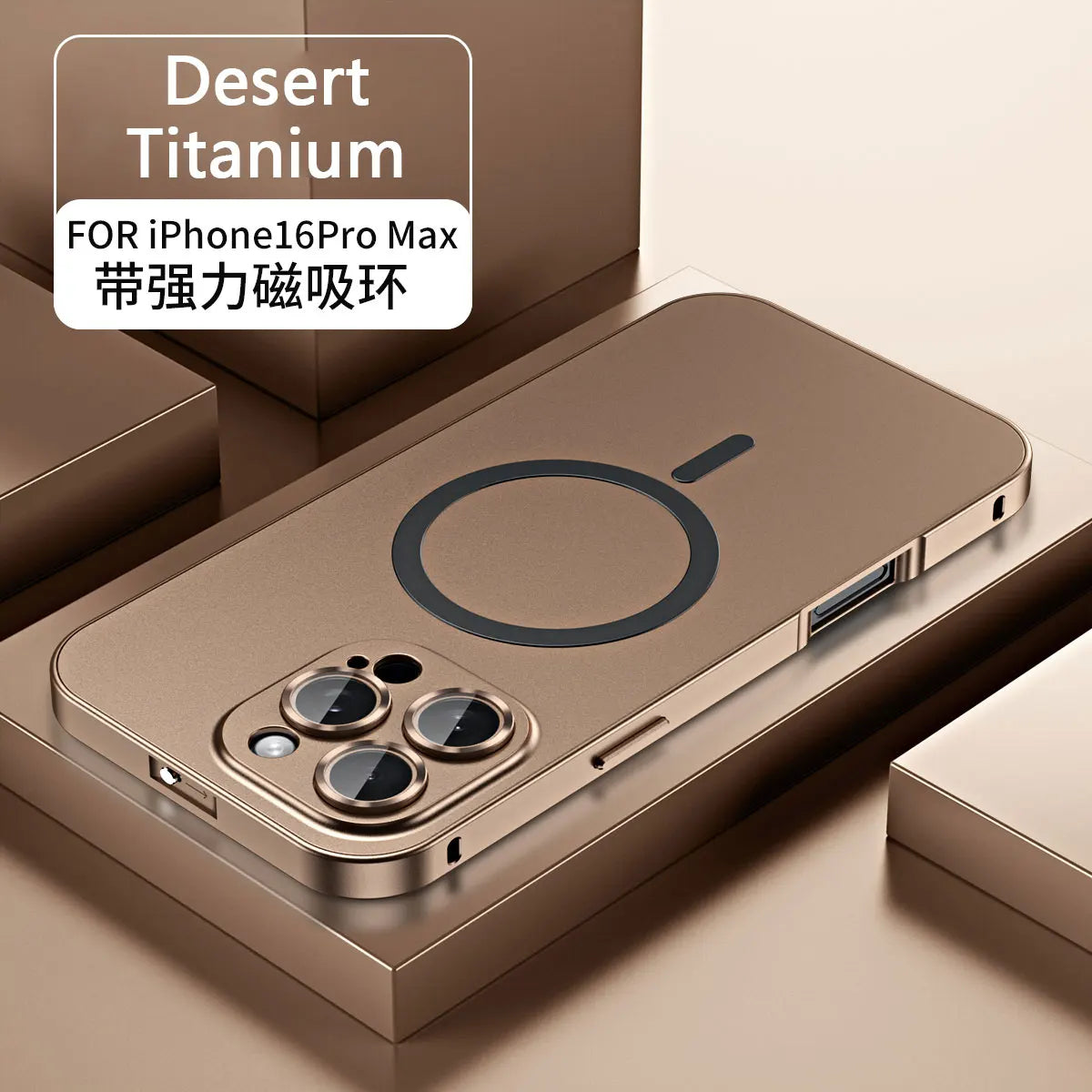 Aluminum Metal Frame Magnetic Case For iPhone 13 12 14 15 16 17 Pro Max For Magsafe Wireless Charging Lens Film PC Back Panel