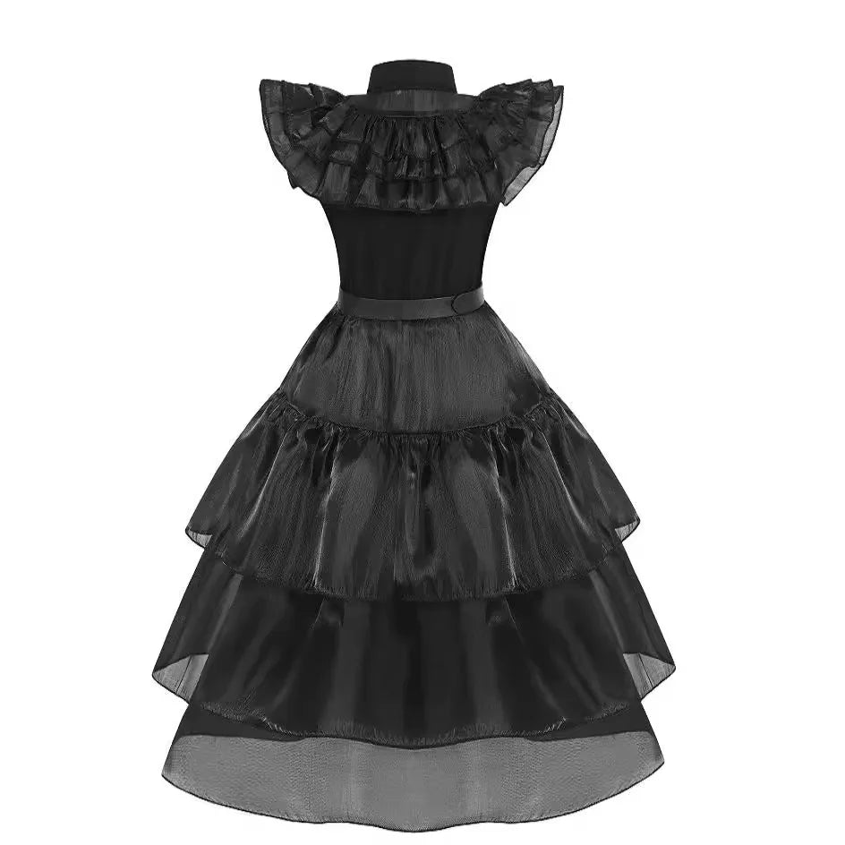 Girls Halloween Cosplay Costume Black Gothic Clothes Costume Kids Carnival Fancy Dress Up