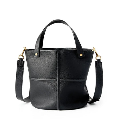 Women Bucket shoulder bag brand design Cowhide ladies handbags and purses genuine leather Tote Bags female messenger Bag Bolsas