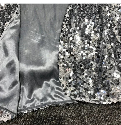Street Fashion Joker Short Edition Sequins Small Suit Sparkling Bead Piece Suit Small Jacket Tank Top Jazz Dance Performance