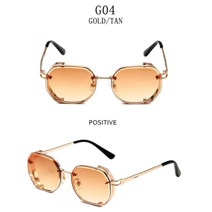 Punk Sunglasses For Men Vintage Steampunk Sunglasses Women Trendy Luxe Square Fashion Glasses Dropshipping Gafas De Sol Hombre