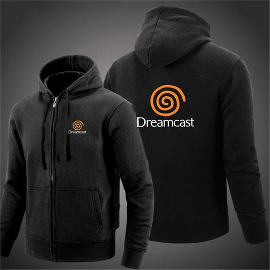 New Dreamcast Sega Autumn Men Sweatshirts Long Sleeve Jacket Hoodie Zipper Closure Jacket Male Hoodies Slim Fit Male Clothing