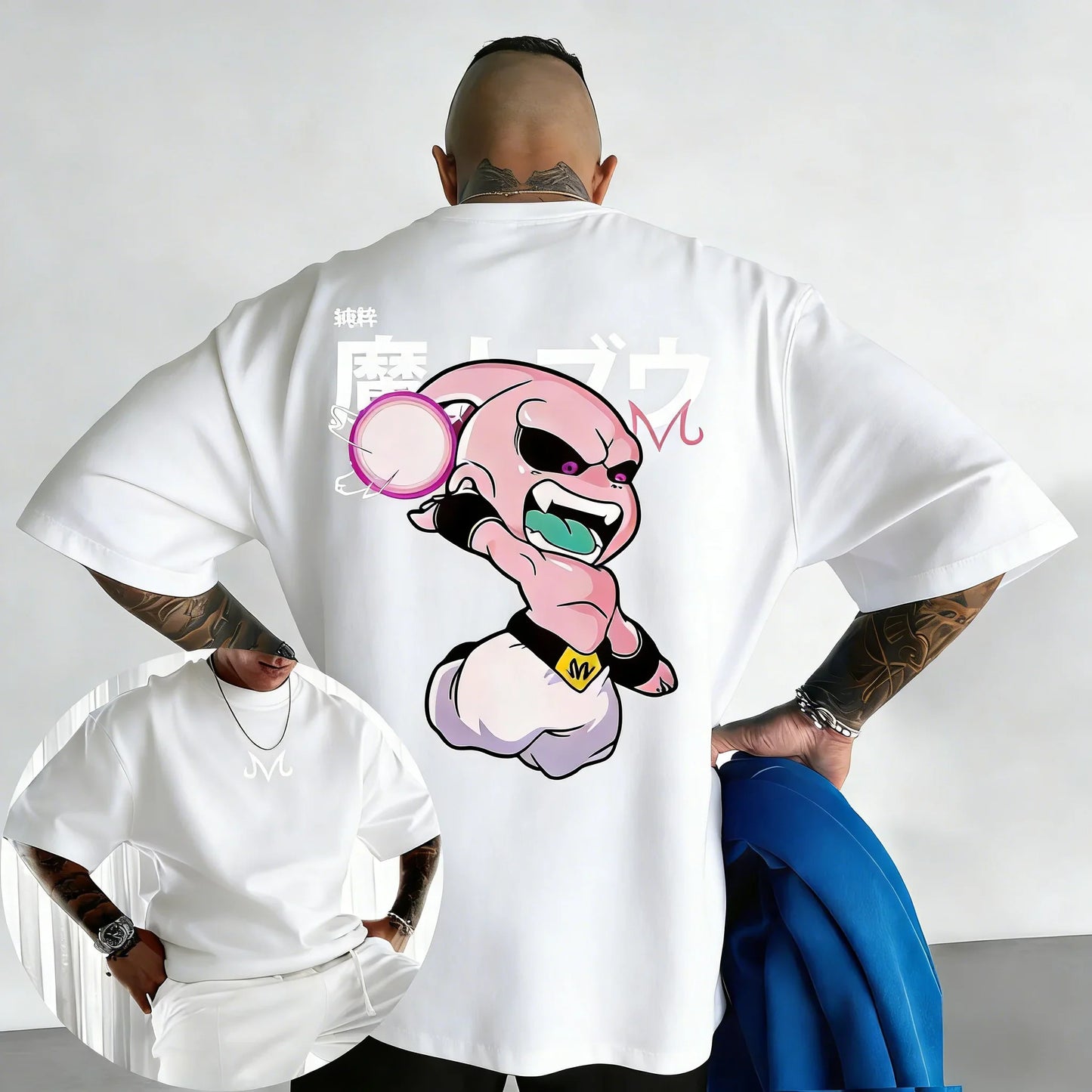 2026 New Dragon Ball Anime Cotton T-shirt Summer New Majin Buu Printed Men's and Women's Street Hip Hop Casual Short Sleeve Top