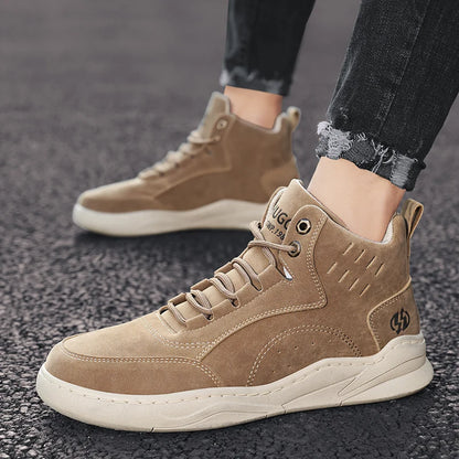 High Top Boots Men's Shoes Fashion Motorcycle Ankle Boots Shoes for Men Winter Boots Men's Sneakers Lace-Up Botas Hombre