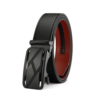 Mens Belt Genuine Leather Luxury Belt Metal Automatic Alloy Buckle Fashion Ratchet Belts for Men Cowhide High Quality Belt