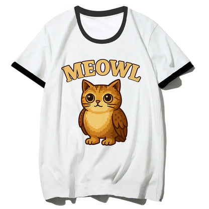 Meowl t-shirt girl 2000s Digital Retro korean clothes Classic Gothic shirt 2000s hip hop Graphic Grunge Pop Culture aesthetic