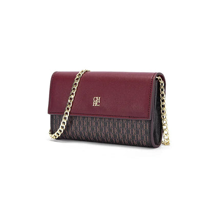 Women's Shoulder Bag New Magnetic Flip Chain Bag Brown Small Square Bag Wallet