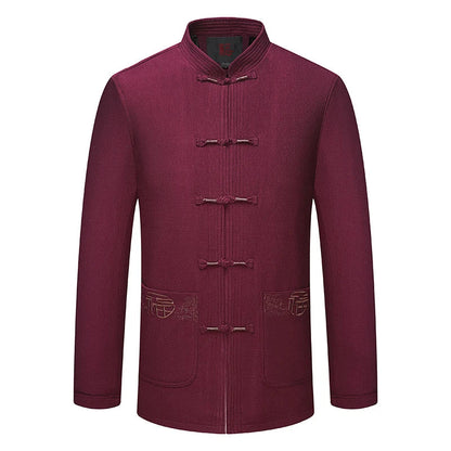 Spring and Autumn New Middle-aged and Elderly Men Father Tang Jacket Chinese Style Hanfu National Wind Grandpa Coat Jacket