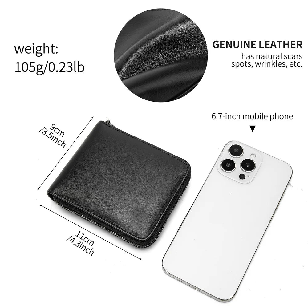 Classic Short Genuine Leather Men Wallets Fashion Coin Pocket Card Holder Men Purse Simple Quality Male Wallets
