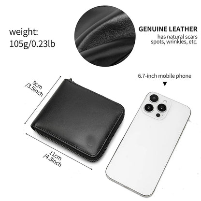 Classic Short Genuine Leather Men Wallets Fashion Coin Pocket Card Holder Men Purse Simple Quality Male Wallets