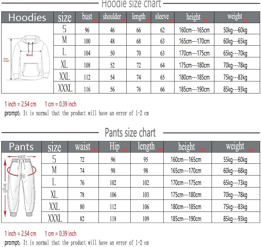 New hoodie set for both men and women, autumn and winter hooded, loose, fashionable, casual and sports pullover