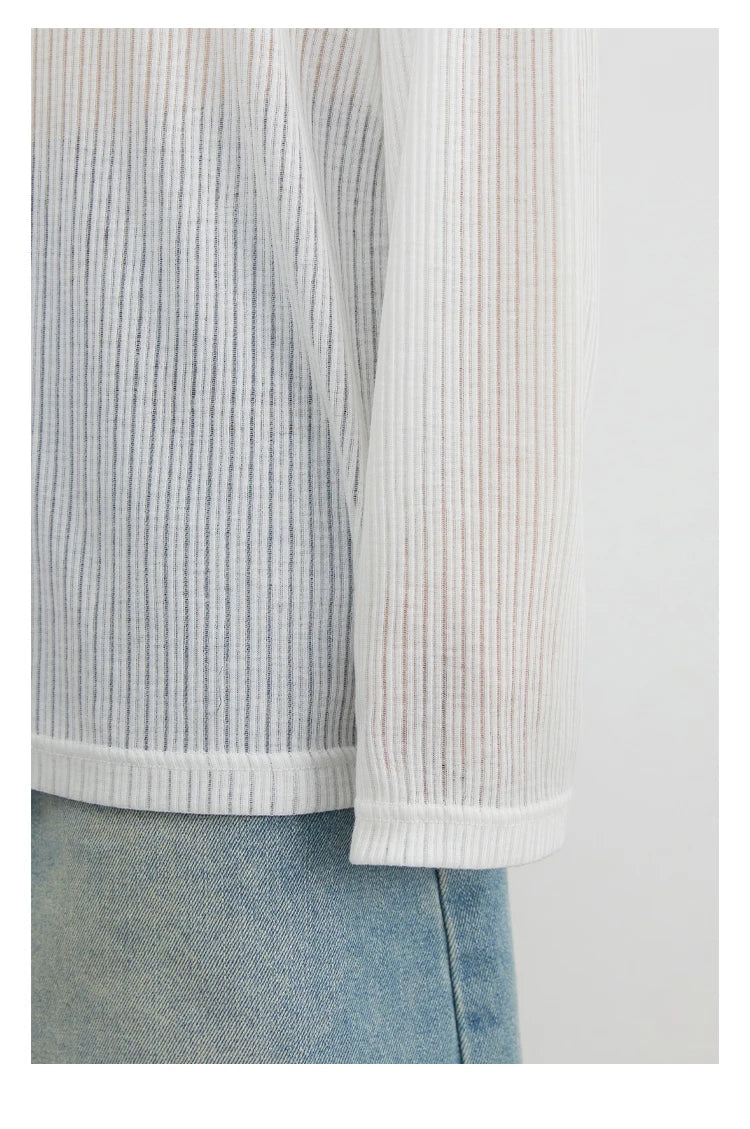 Women T-Shirts Casual Loose New Slightly Transparent O Neck Female Top Thin Sun Protection Tees Spring Summer 2025