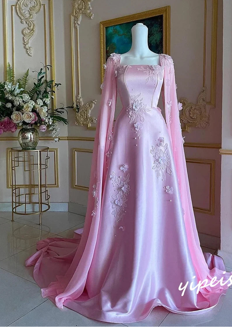 Customized Prom Dress Yipeisha Exquisite Square A-line  Dresses Flower s Выпускное Платье Vestido Largo Robe Longue