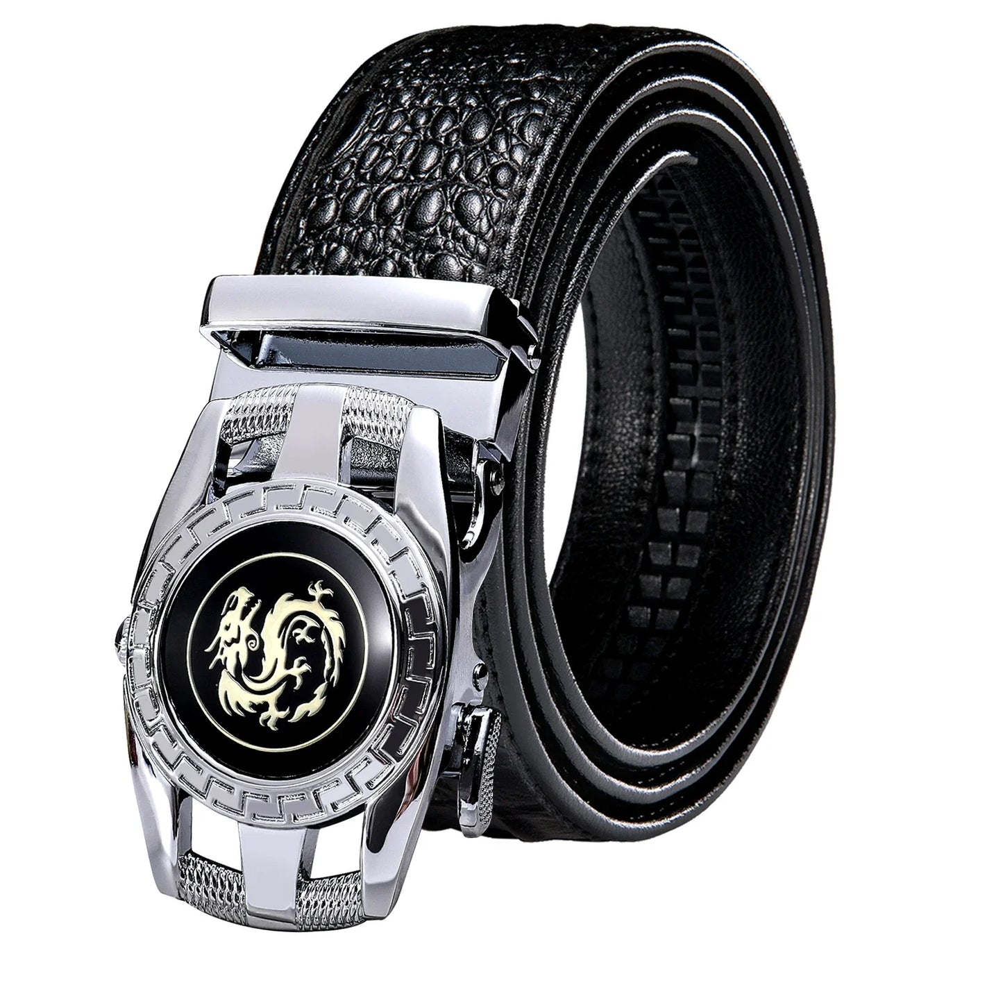 Crocodile Designer Luxury Genuine Leather Belts for Men Casual Jeans Belt Strap Gold Automatic Buckle Black Belt PD-2036