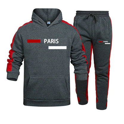 Hot Sales Mens Tracksuit Print Casual Hooded Sweatshirts 2 Pcs Set  Autumn Winter Sports Jogging Mens Clothing Street Sportswear