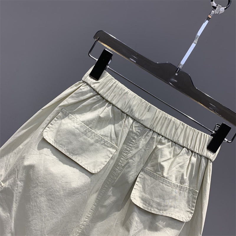 Vintage Skirts for Women American Fashion High Waist Back Slit Cargo Skirt Streetwear All-match Pockets Trendy Harajuku Chic New