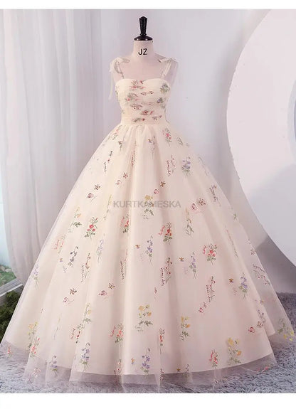 Luxury Floral Embroidery Long Prom Evening Wedding Shooting Dresses Women 2025 Summer Party Formal Occasions Reception Dress