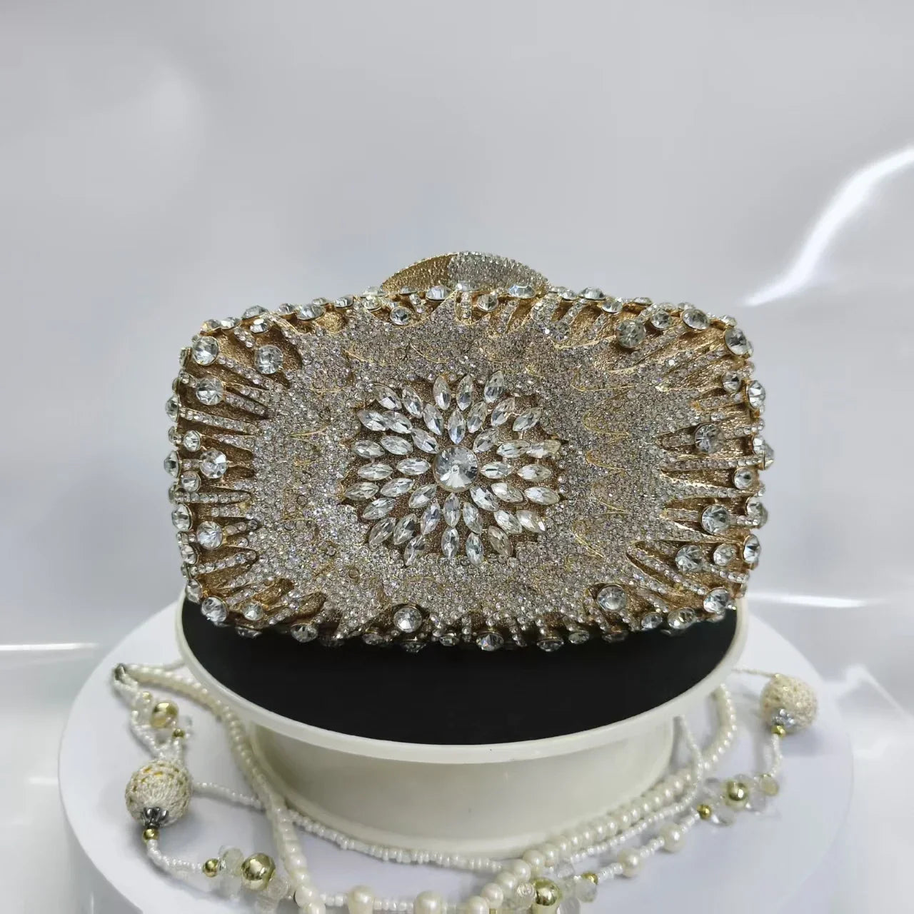 New Rhinestone Clutch Purse Women Elegant Wedding Party Bride Bag Prom Evening Handbag Sparkly Crystal Diamond Birthday Gift