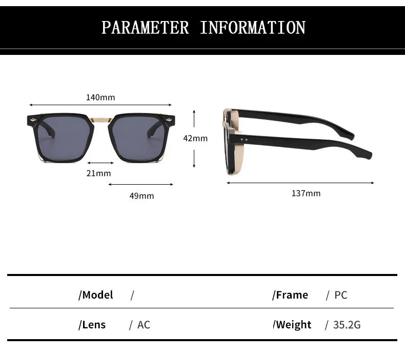 2023 Fashion Punk Sunglasses For Men Vintage Square Steampunk Glasses Luxury Sunglasses Women Trending Sonnenbrille Gafas De Sol