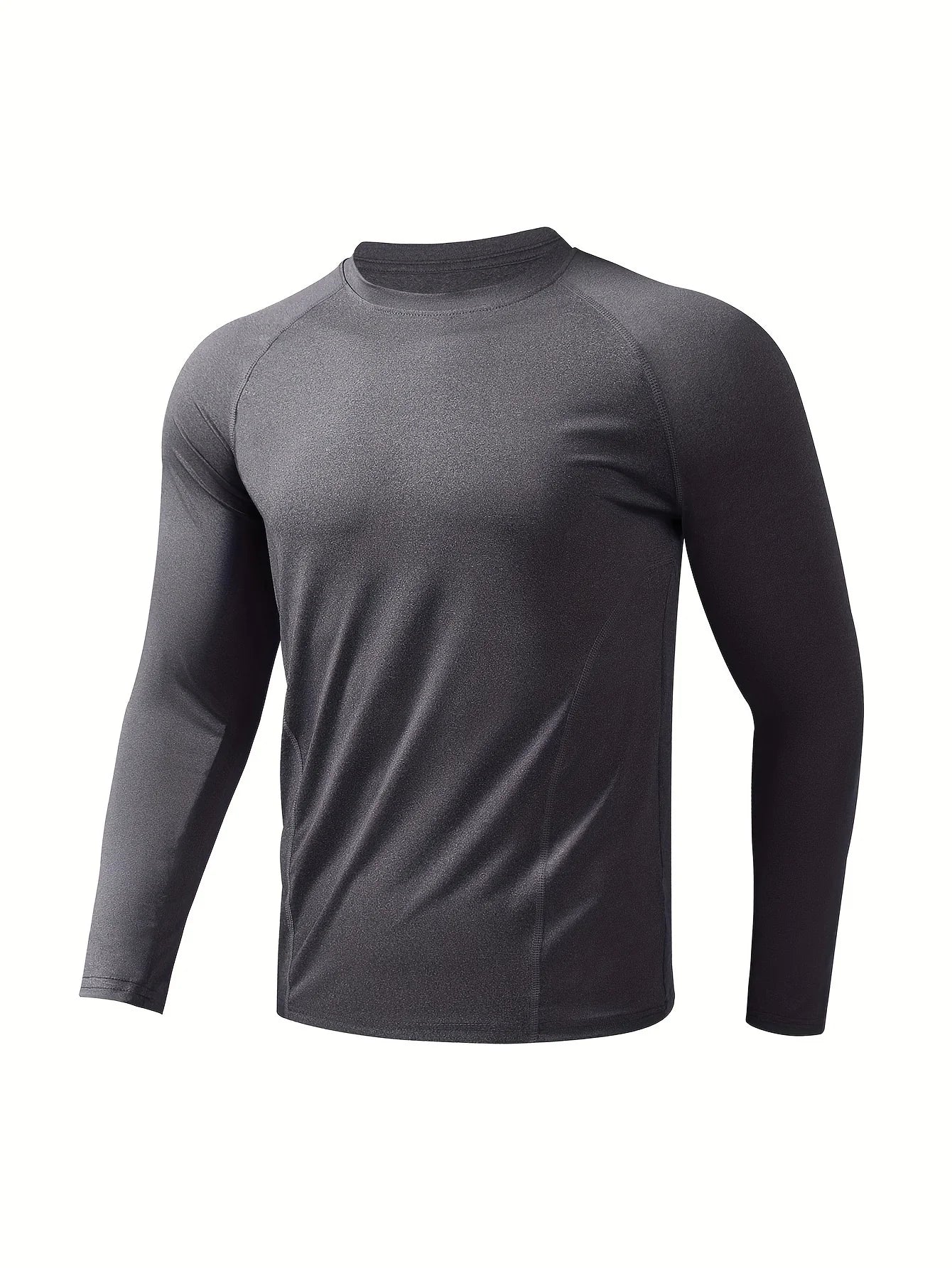 Men's fitness long sleeved T-shirt, men's quick drying football basketball tight top, high elasticity cycling compression traini