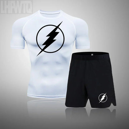 2024 Men's Running Fitness Sportswear Athletic T-Shirt Training Gym Clothes Sports Suits Workout Jogging Rashguard Men's Kit