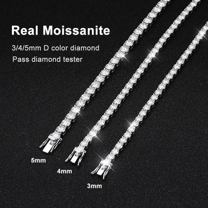 D VVS1 Moissanite Tennis Bracelet Original s925 Sterling Silver Plated 18k White Gold with GRA Bracelets for Women Man