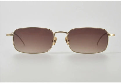 Top Quality Pure Titanium UV400 Protection Small Square Women Sunglasses Brand Ultra-light Rectangular Man Sun Glasses Eyewear