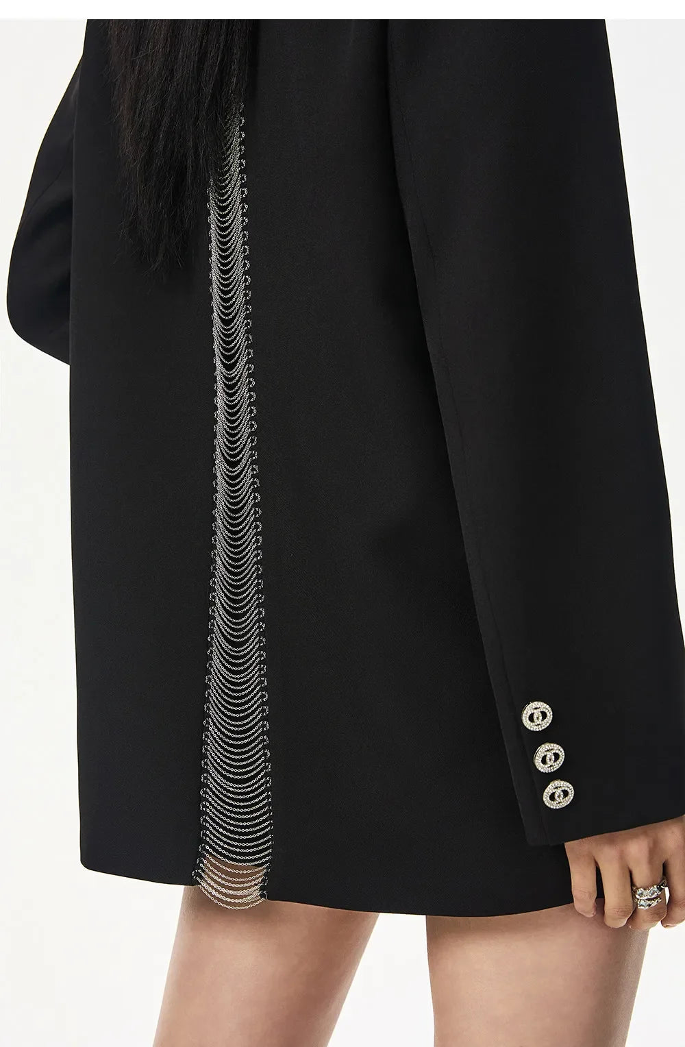 Women's Black Hollow Out Blazer Oversized Designer Suit Jacket Loose Fit Casual Office Blazer Fashion Coat Elegant Streetwear