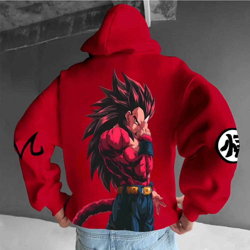 Dragon Ball Men's Hoodie Sweater Vegeta Japanese Anime Summer Autumn Boy Children's Long Sleeve Stylish Parent-Child Wear