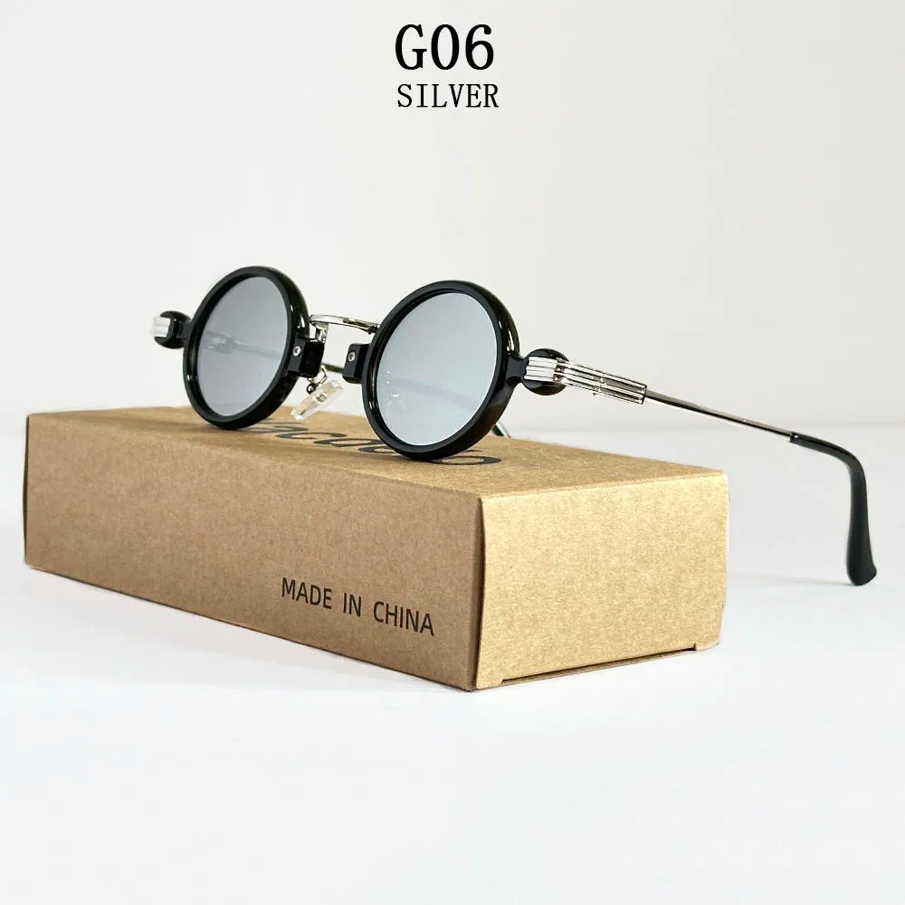 Small Round Punk Sunglass Men Vintage Vacation Steampunk Sunglasses Women Trendy Retro Fashion Glasses Gafas De Sol Hombre Vasos