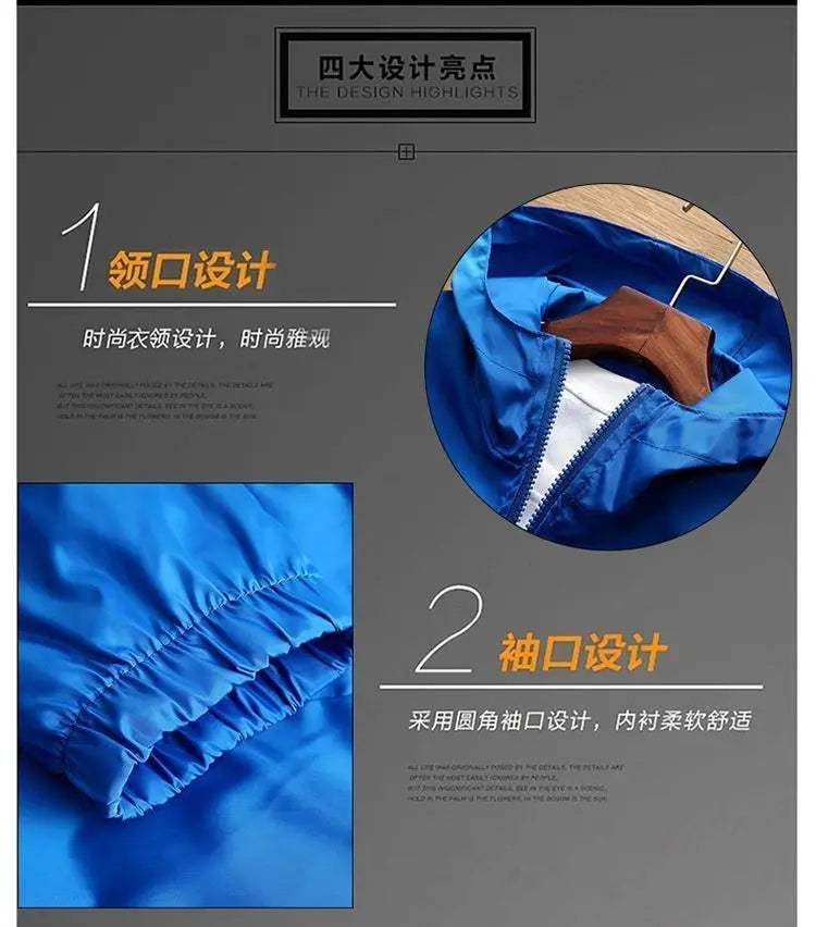 2026customized Yamaha motorcycle trench coat creative and personalized riding thin casual men's and women's zipper hooded jacket
