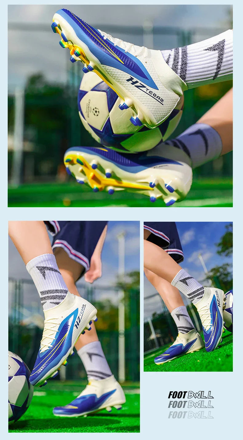 New Men Soccer Shoes Sport Outdoor Football Boots Training Boys Breathable Cleats Adult Long Spikes Non Slip Match Comfortable
