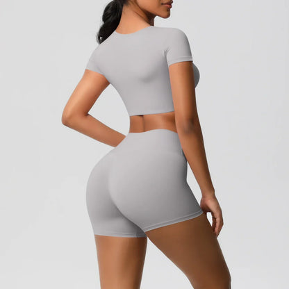 Workout Sportswear 2Pcs Piece Female Women Active Wear Sports Tank Top Women Gym Workout Leggins Booty Bum Leggins