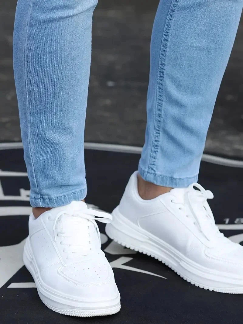 Men Jeans Skyblue Black Zipper Stretch Jeans Casual Slim Fit Trousers Male Plus Size Pencil Pants Denim Skinny Jeans for Men