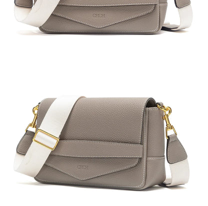 Shoulder Bag Simple High Quality Grey Texture Flip Cover Bag Soft Square Bag Women's Commuter