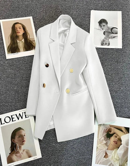 Women's Casual  Jaet Coat 22 Colors Small Suit Outerwear Long Sve Commute Sle Pure Color Spring Season