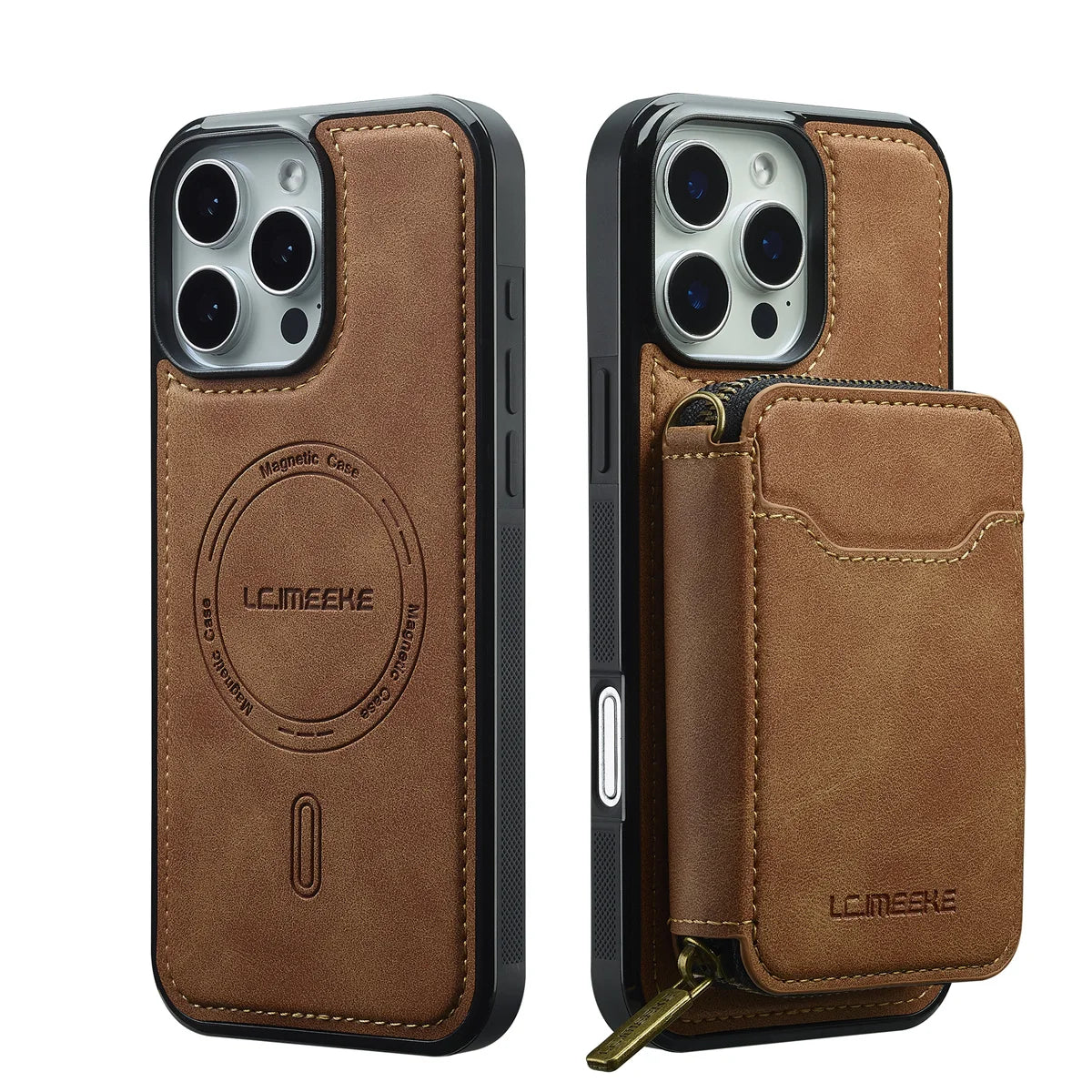 For Magsafe Magnetic Leather Phone Case for iPhone 16E 17 Air 16 15 Plus 14 13 12 11 Pro Max Wallet Card Holder Pocket Cover