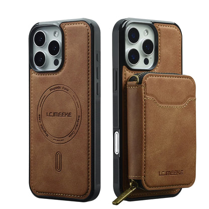 For Magsafe Magnetic Leather Phone Case for iPhone 16E 17 Air 16 15 Plus 14 13 12 11 Pro Max Wallet Card Holder Pocket Cover